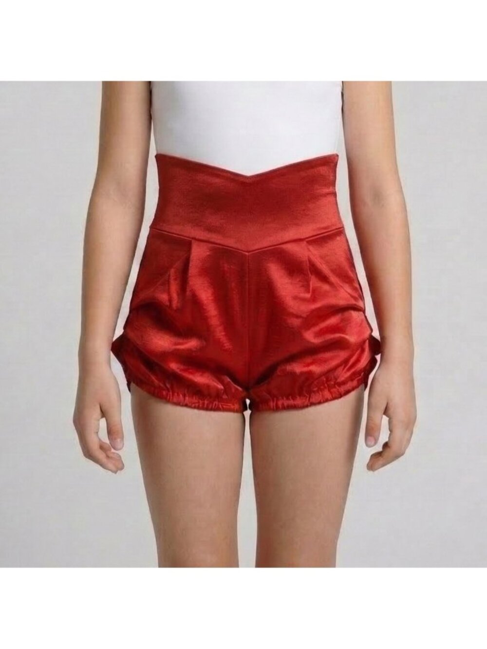 Artistic Dance Designs Girl's Costume High Waisted Bubble Red Shorts in size LC